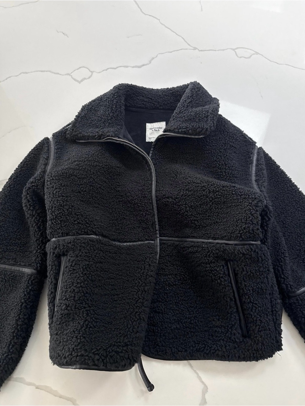 Abercrombie & Fitch Black Sherpa Jacket Sz XS